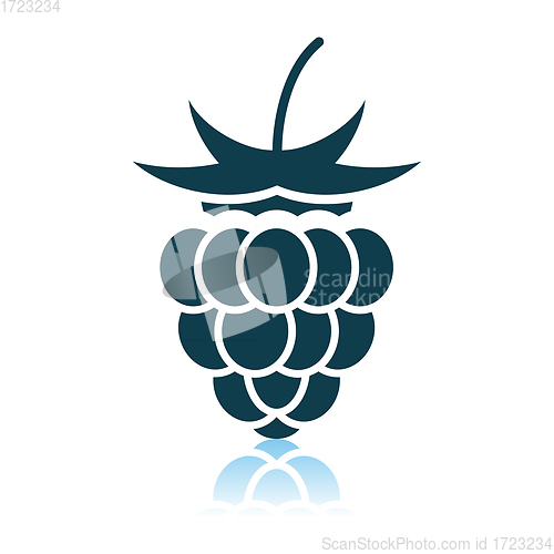 Image of Raspberry Icon On Gray Background