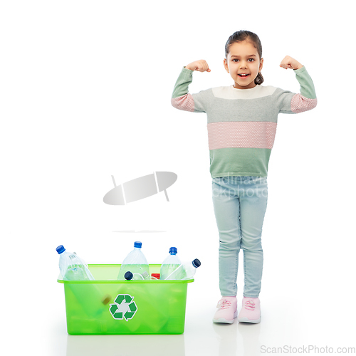 Image of smiling girl sorting plastic waste