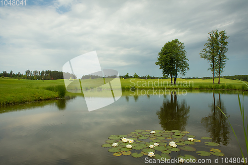 Image of lush fairway in the foreground contrast in the distance at a gol