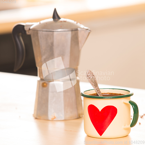 Image of Coffee in Italian style on a wooden table