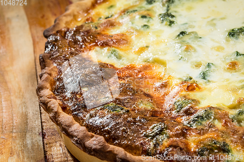 Image of Quiche - meat pie with chicken, broccoli and cheese