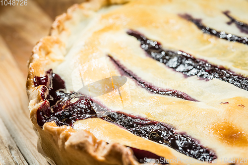 Image of Homemade Organic Berry Pie with blueberries and blackberries