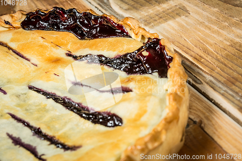 Image of Homemade Organic Berry Pie with blueberries and blackberries