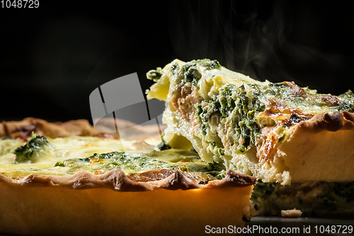 Image of Pie with spinach and feta cheese, food