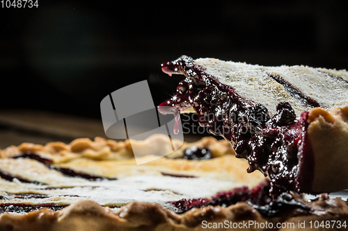 Image of Homemade Organic Berry Pie with blueberries and blackberries