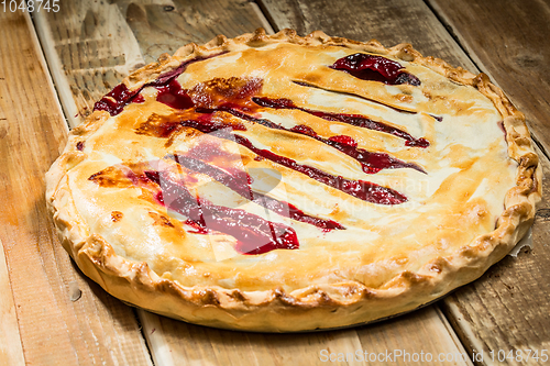Image of Homemade Organic Berry Pie with blueberries and blackberries