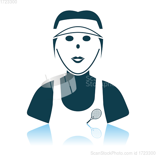 Image of Tennis Woman Athlete Head Icon