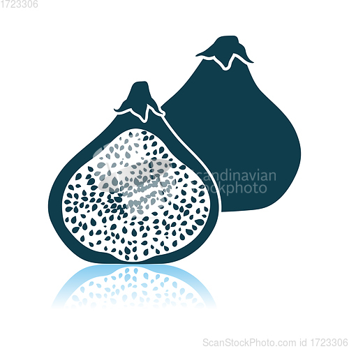 Image of Fig Fruit Icon On Gray Background