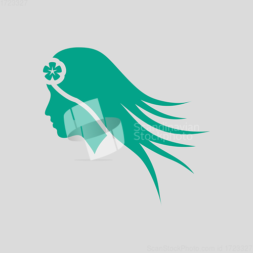 Image of Woman Head With Flower In Hair Icon