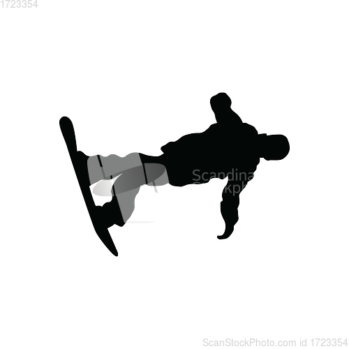 Image of Snowboarder man silhouette