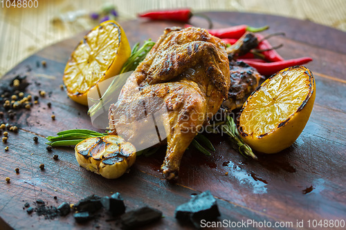 Image of roasted chicken with lemon and herbs