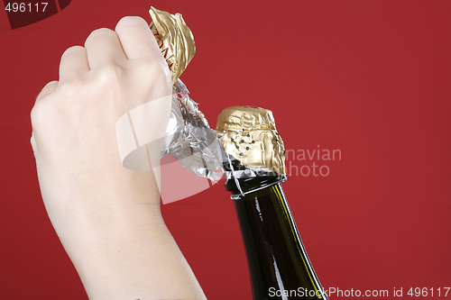 Image of Opening champagne bottle