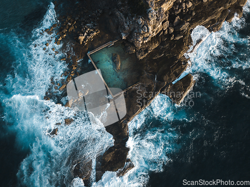 Image of Curl Curl Ocean Rock Pool built into the side of a cliff