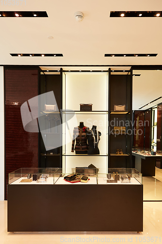 Image of luxury and fashionable european different clothes shop