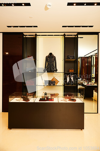 Image of luxury and fashionable european different clothes shop