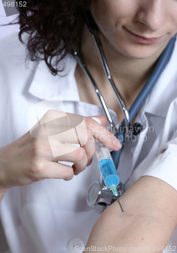 Image of Portrait of a young doctor with stethoscope.