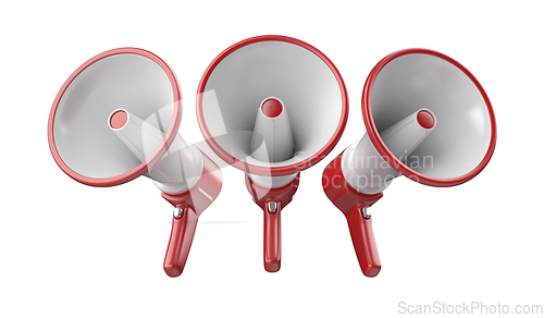 Image of Three electric megaphones