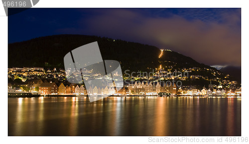 Image of Bergen by night