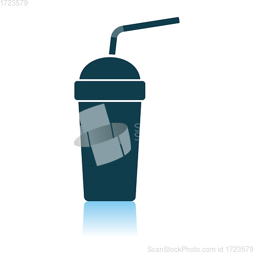 Image of Disposable Soda Cup And Flexible Stick Icon