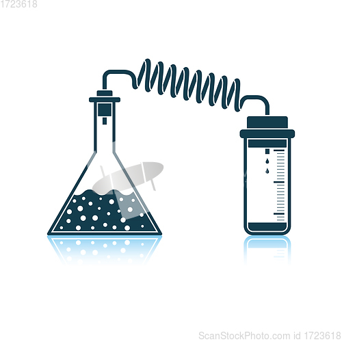 Image of Icon of chemistry reaction with two flask