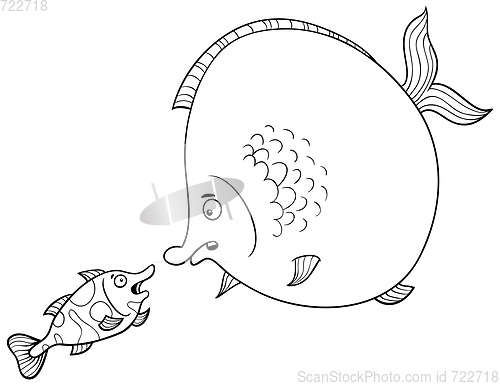 Image of fish talking coloring page