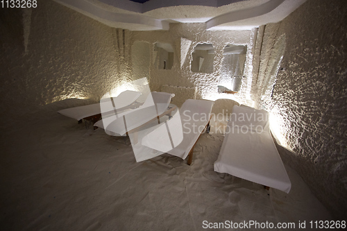 Image of Salt room. Halotherapy for treatment of respiratory diseases.