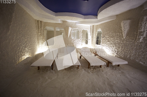 Image of Salt room. Halotherapy for treatment of respiratory diseases.