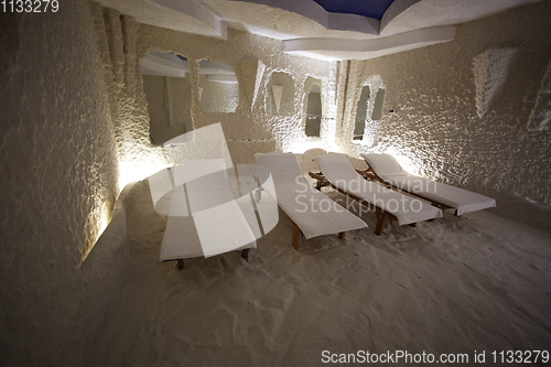 Image of Salt room. Halotherapy for treatment of respiratory diseases.
