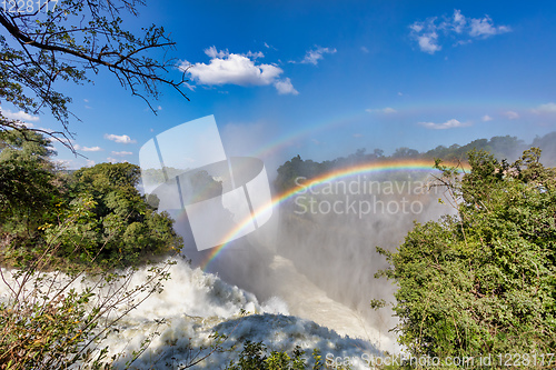 Image of Rainbow on Victoria falls, Zimbabwe, Africa