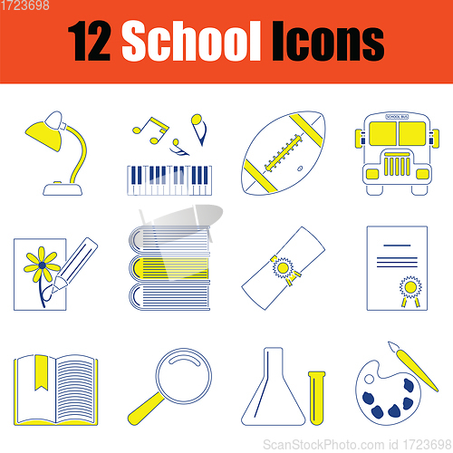 Image of School icon set