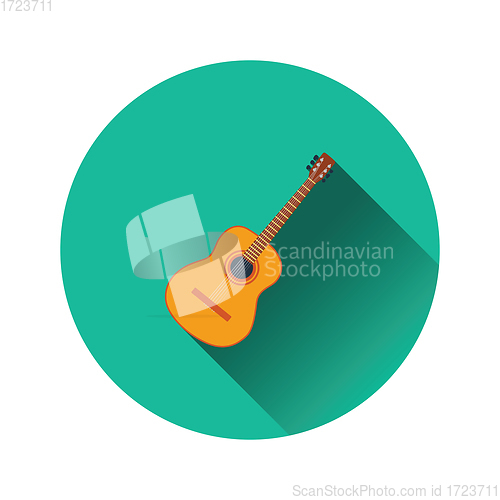 Image of Flat design icon of acoustic guitar