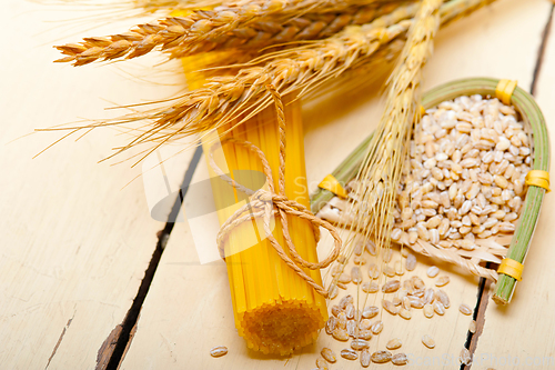 Image of organic Raw italian pasta and durum wheat