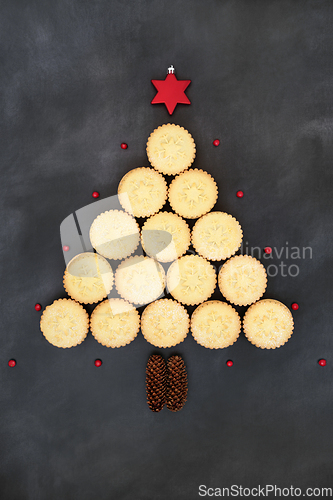 Image of Surreal Festive Christmas Tree with Mince Pies