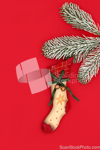 Image of Retro Christmas Stocking Fir Tree Decoration