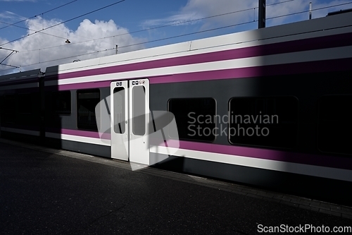 Image of coach at the station platform