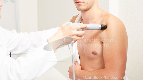 Image of Shock wave therapy. The magnetic field, rehabilitation.