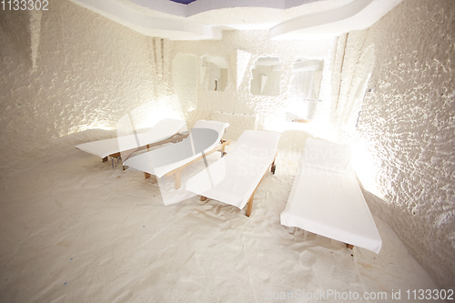 Image of Salt room. Halotherapy for treatment of respiratory diseases.