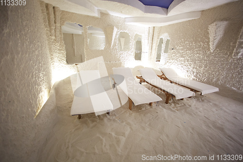 Image of Salt room. Halotherapy for treatment of respiratory diseases.