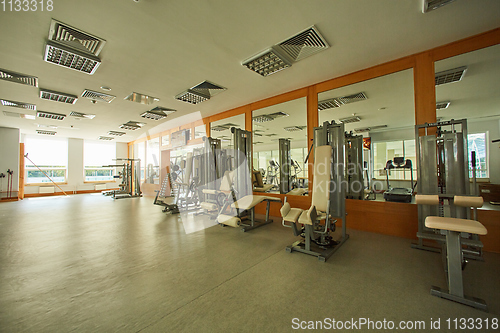 Image of Gym with special equipment, empty, horizontal