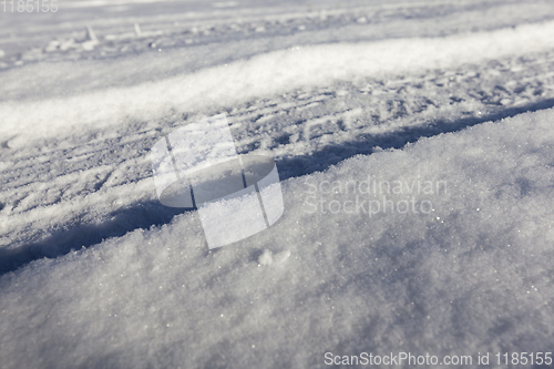 Image of snowy road, winter