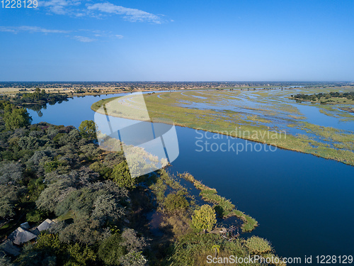 Image of Okavango delta river in north Namibia, Africa