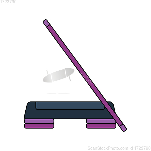 Image of Flat design icon of Step board and stick 