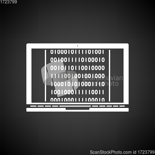 Image of Laptop With Binary Code Icon