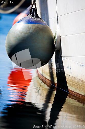 Image of buoy on side of boat