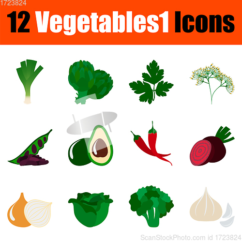 Image of Set of Vegetables Icons