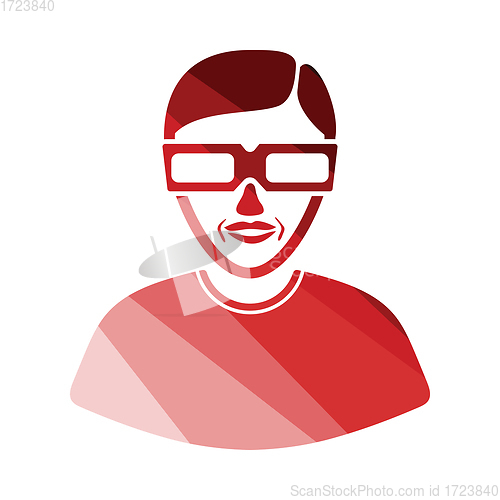 Image of Man with 3d glasses icon