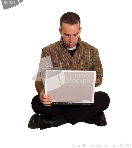 Image of Man Working On Laptop