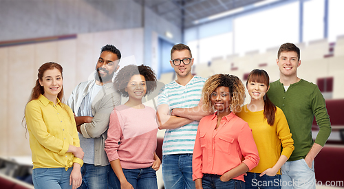 Image of group of smiling international university students