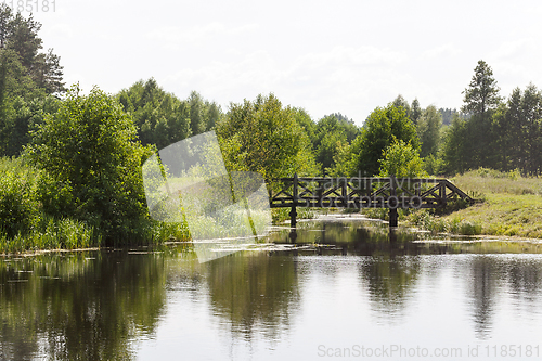 Image of summer landscape with bridge