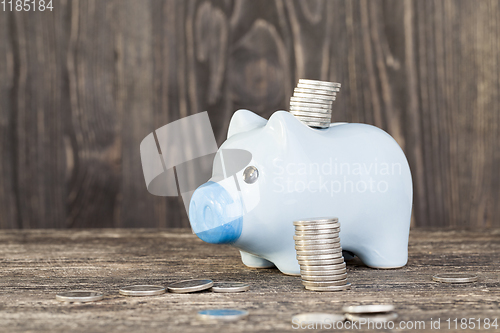 Image of the blue piggy bank